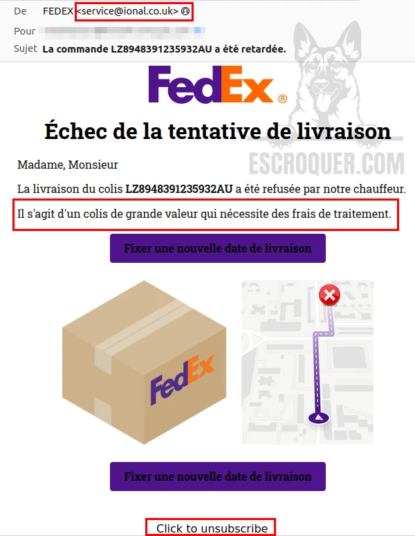 FedEx Arnaque